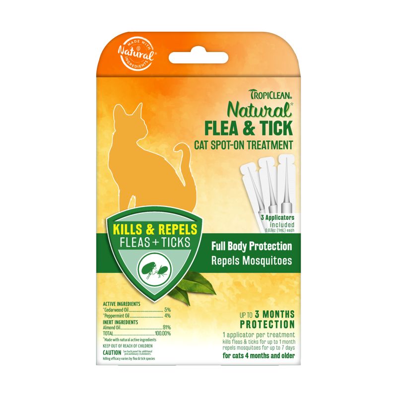 Tropiclean Natural Flea & Tick Cat Spot on Treatment