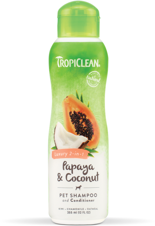 Tropiclean Papaya & Coconut 2-in-1 Shampoo and Conditioner