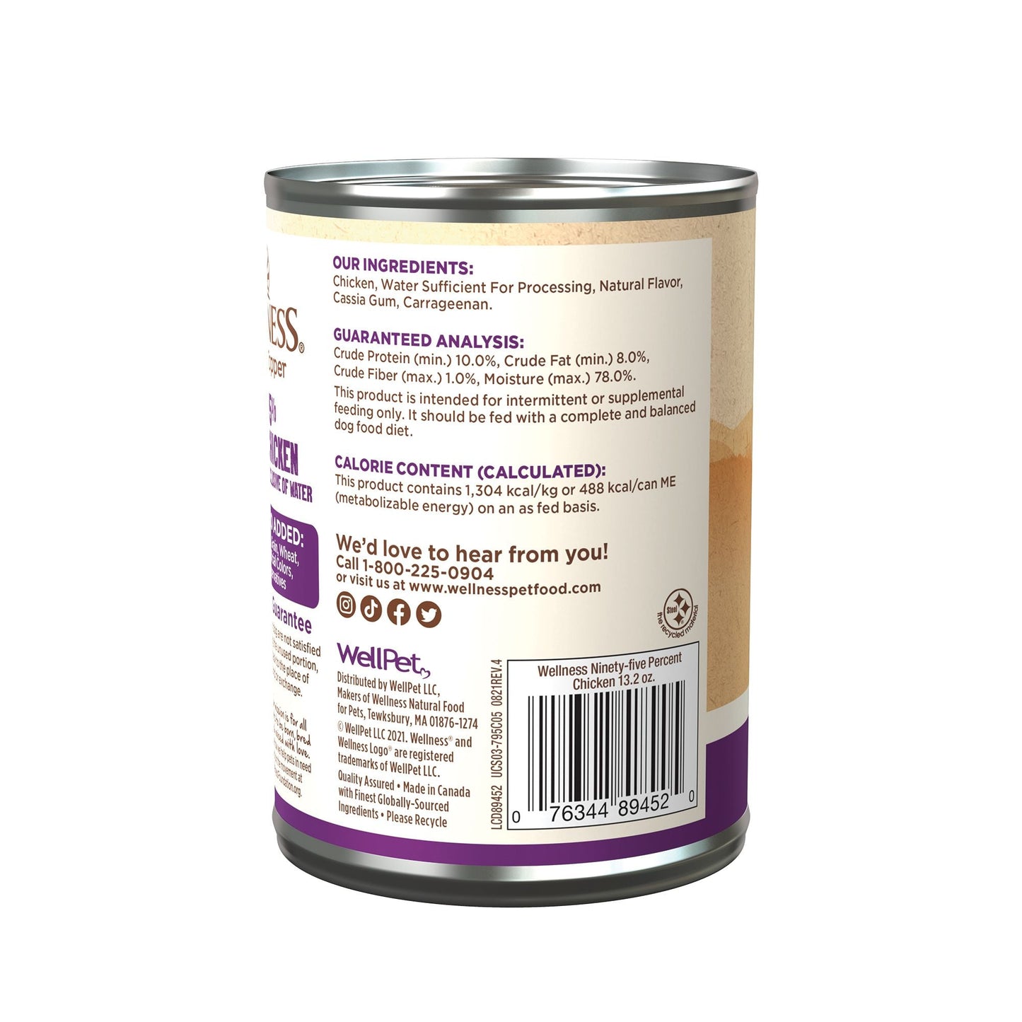 Wellness 95% Grain Free - Chicken 374g Wet Dog Food