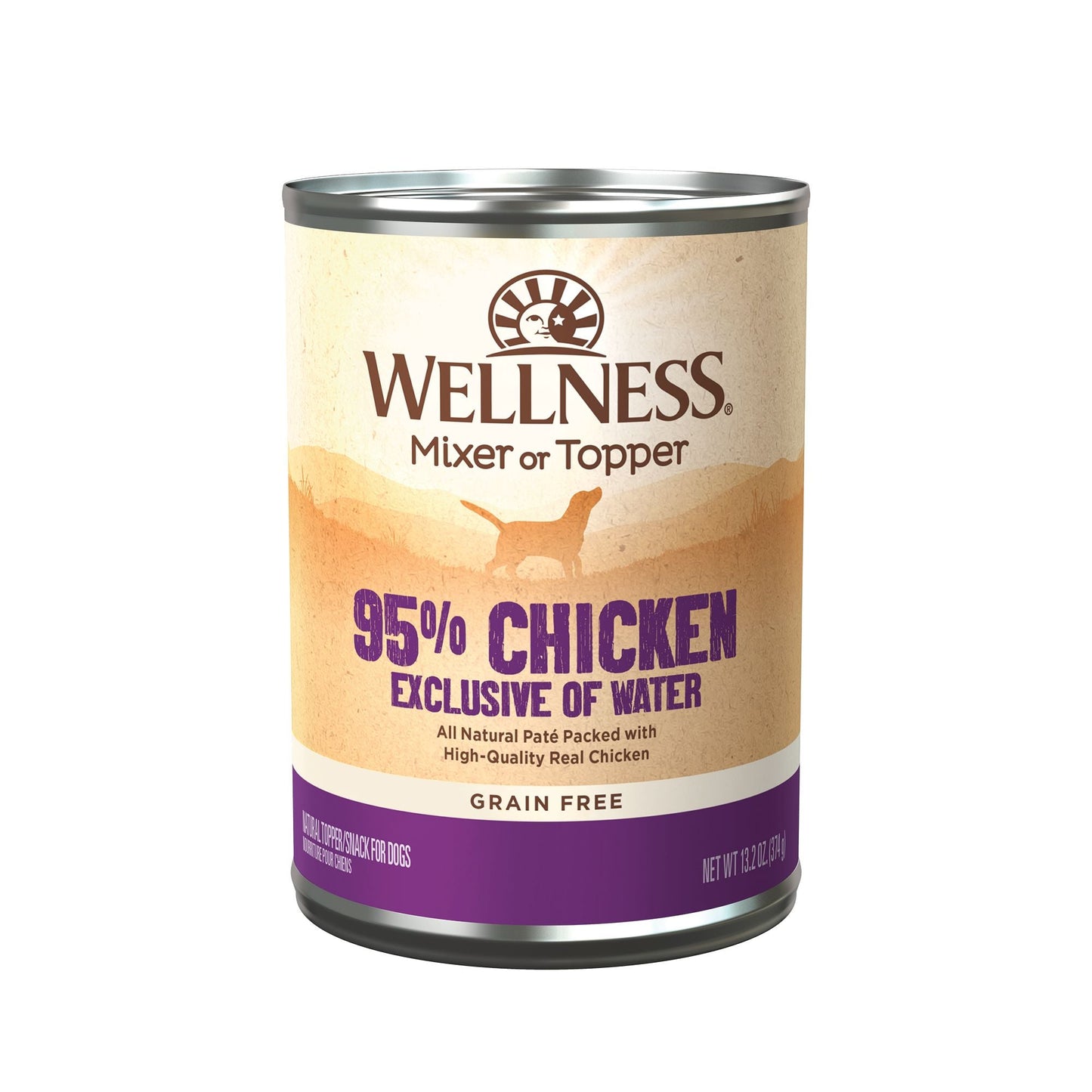 Wellness 95% Grain Free - Chicken 374g Wet Dog Food