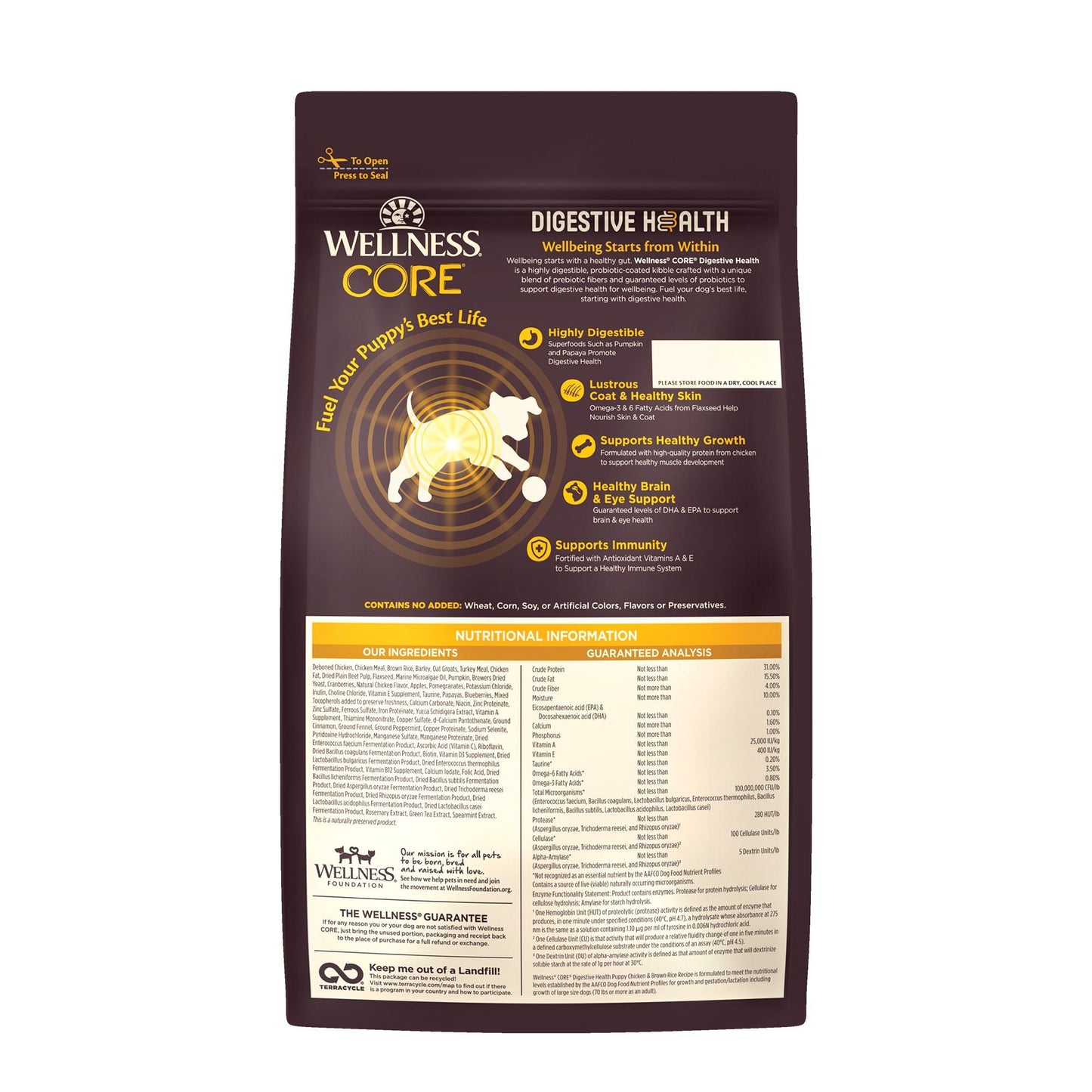 Wellness CORE Digestive Health - Puppy (Chicken & Brown Rice) Dog Dry Food