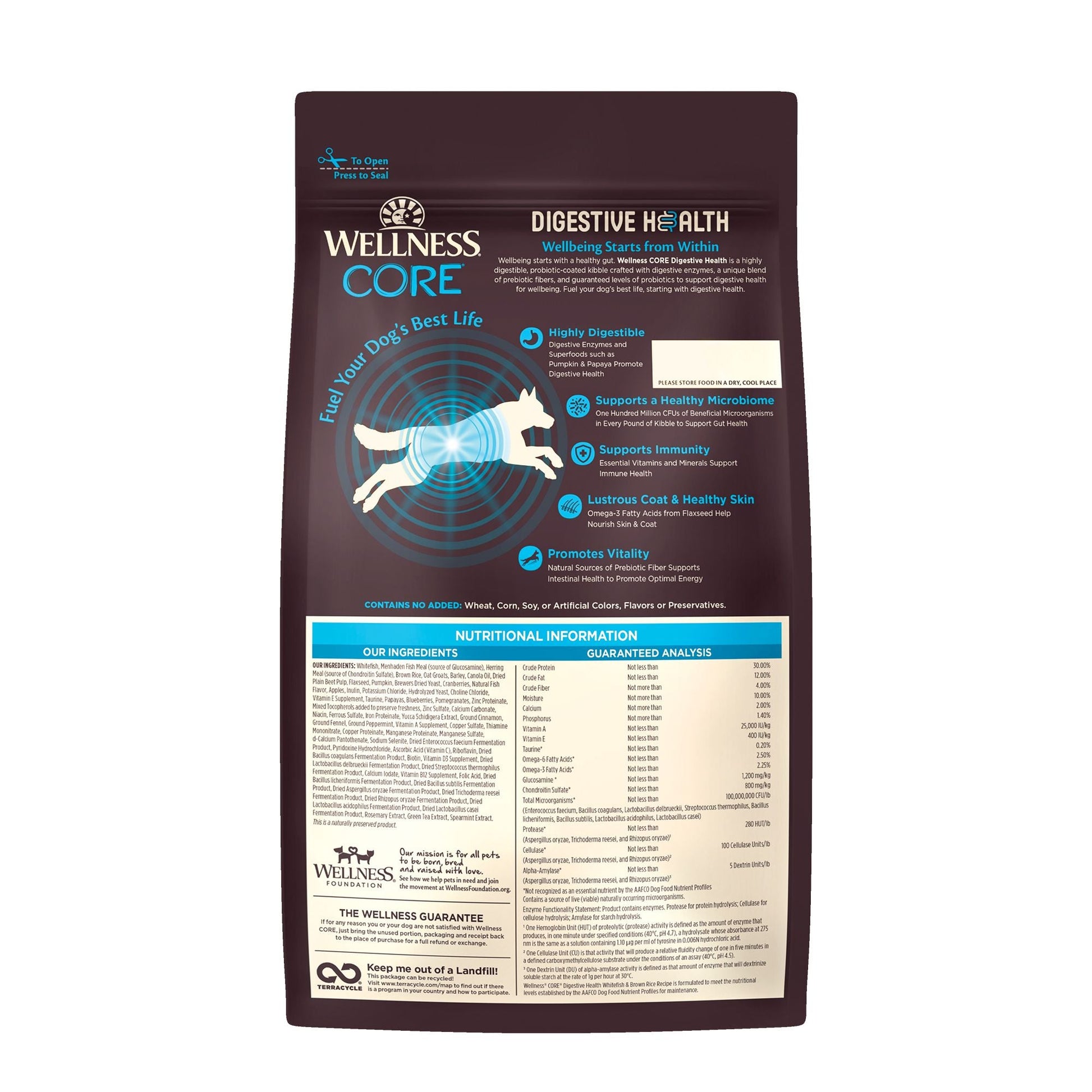 Wellness CORE Digestive Health - Whitefish & Brown Rice Dog Dry Food