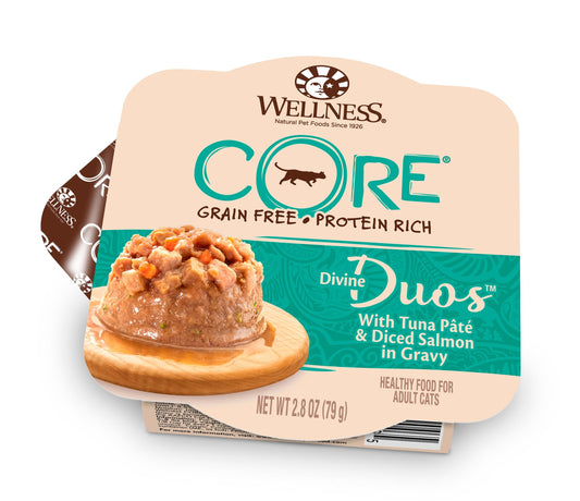 Wellness CORE Divine Duos - Tuna Paté & Diced Salmon 2.8oz Wet Cat Food