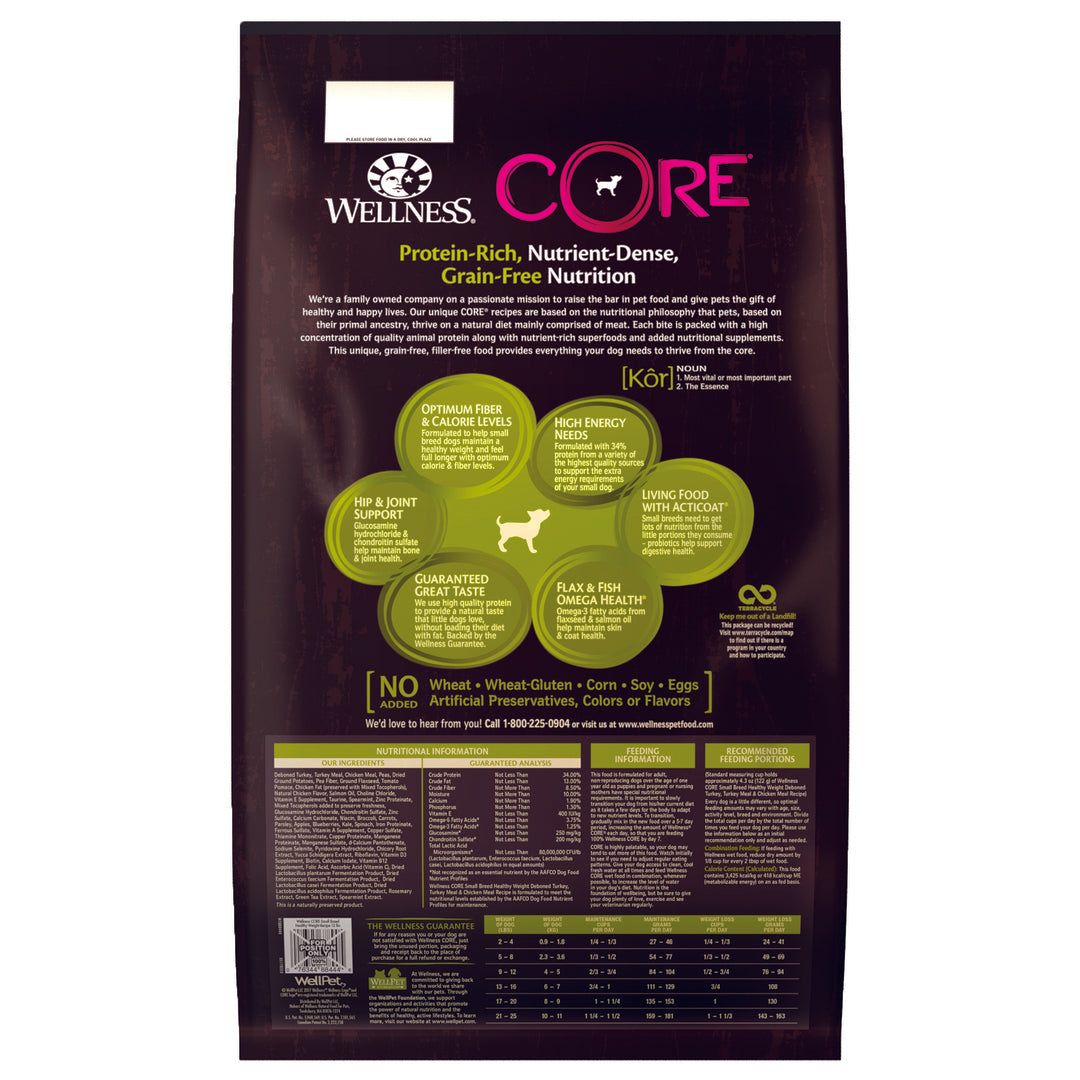 Wellness CORE Grain-Free - Small Breed (Healthy Weight) Dog Dry Food