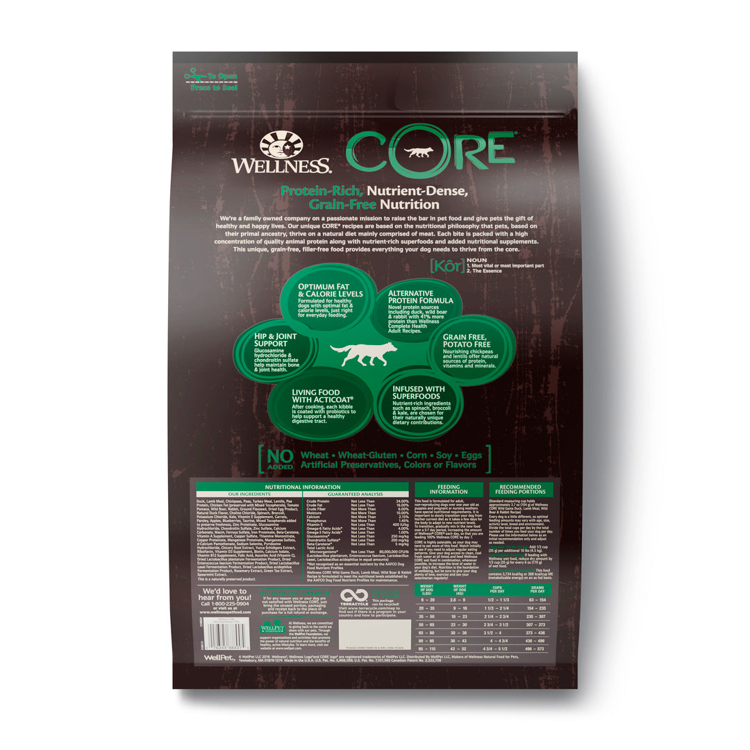 Wellness CORE Grain-Free - Wild Game Dog Dry Food