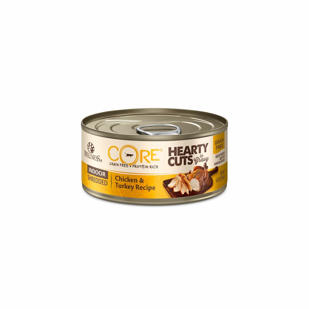 Wellness CORE Hearty Cuts in Gravy - Indoor (Shredded Chicken & Turkey) 5.5oz Wet Cat Food