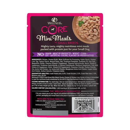 Wellness CORE Small Breed Mini Meals - Chunky Chicken & Chicken Liver 85g Wet Dog Food