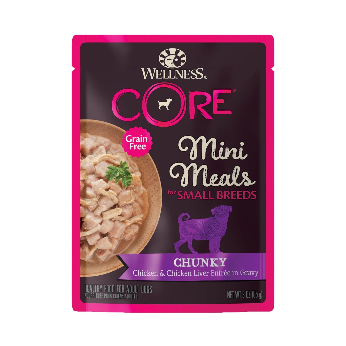 Wellness CORE Small Breed Mini Meals - Chunky Chicken & Chicken Liver 85g Wet Dog Food