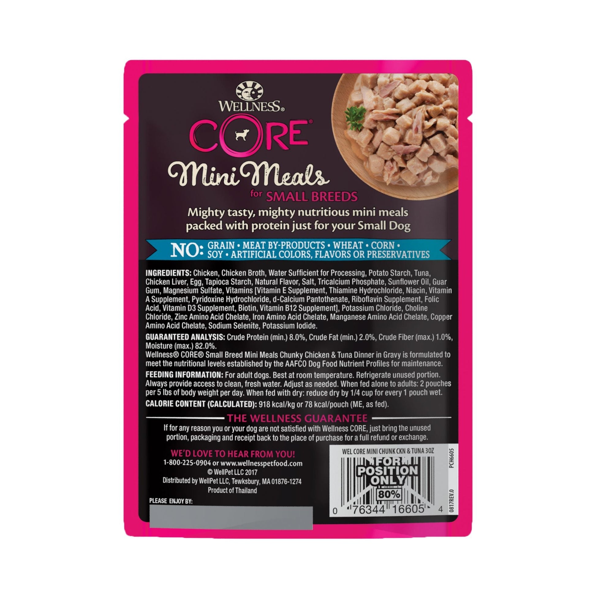 Wellness CORE Small Breed Mini Meals - Chunky Chicken & Tuna 85g Wet Dog Food