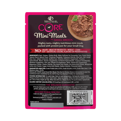 Wellness CORE Small Breed Mini Meals - Pâté Beef & Chicken Dinner 85g Wet Dog Food