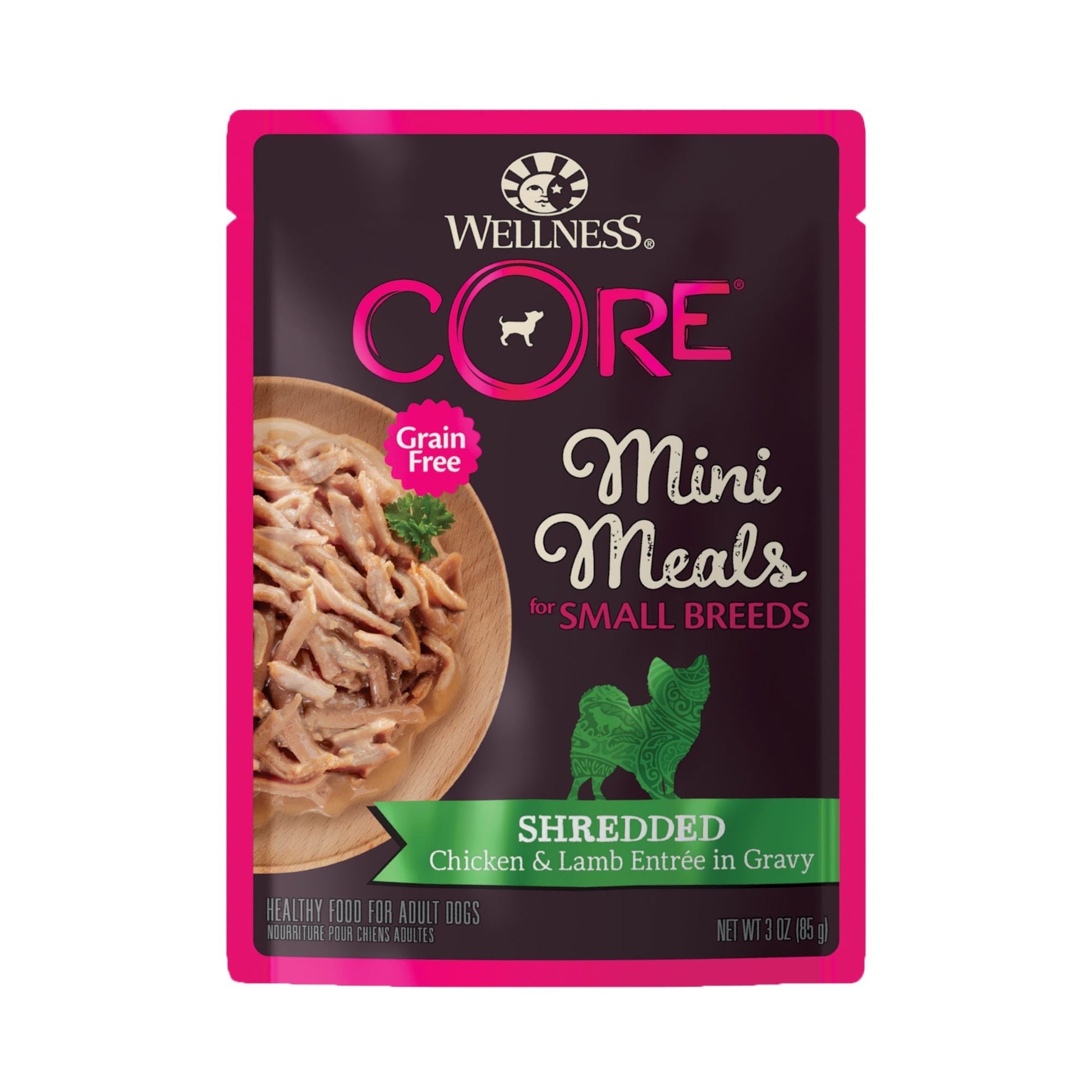 Wellness CORE Small Breed Mini Meals - Shredded Chicken & Lamb Entrée 85g Wet Dog Food