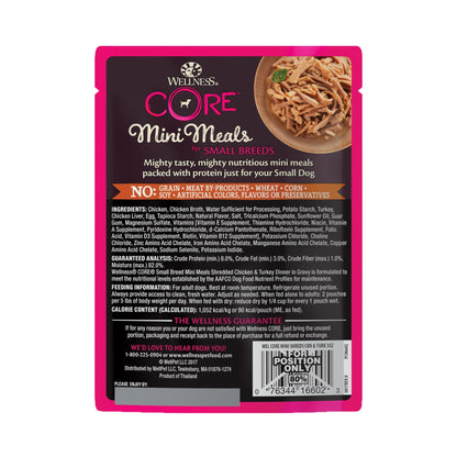 Wellness CORE Small Breed Mini Meals - Shredded Chicken & Turkey Dinner 85g Wet Dog Food