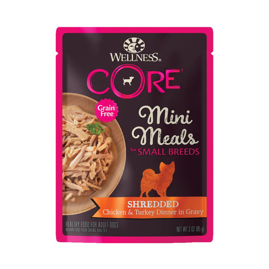 Wellness CORE Small Breed Mini Meals - Shredded Chicken & Turkey Dinner 85g Wet Dog Food