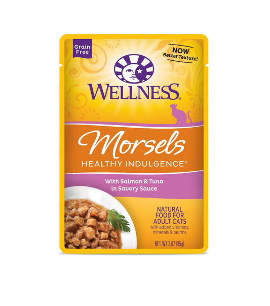 Wellness Healthy Indulgence Morsels - Salmon & Tuna 3oz Wet Cat Food