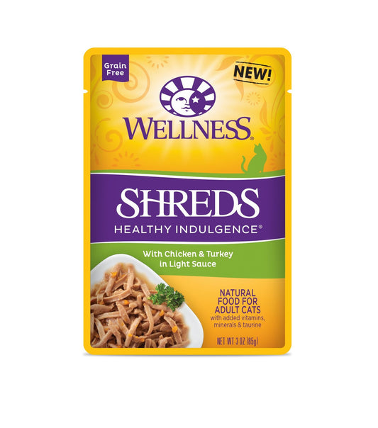 Wellness Healthy Indulgence Shreds - Chicken & Turkey 3oz Wet Cat Food