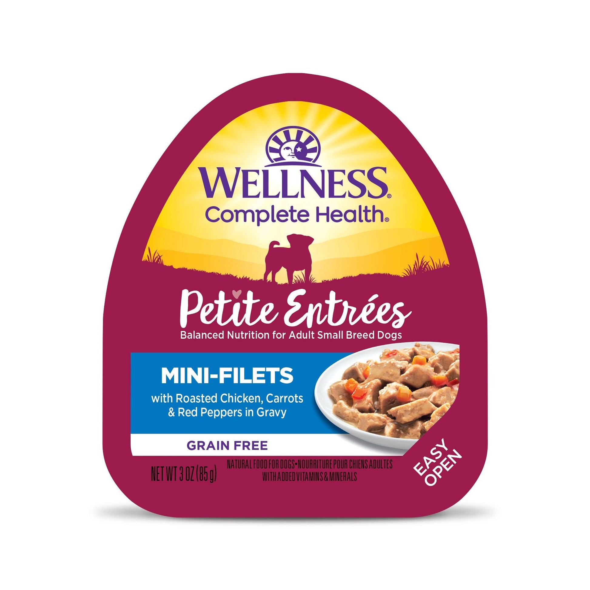 Wellness Petite Entrée - Mini-Filets Roasted Chicken, Carrots & Red Peppers in Gravy 85g Wet Dog Food