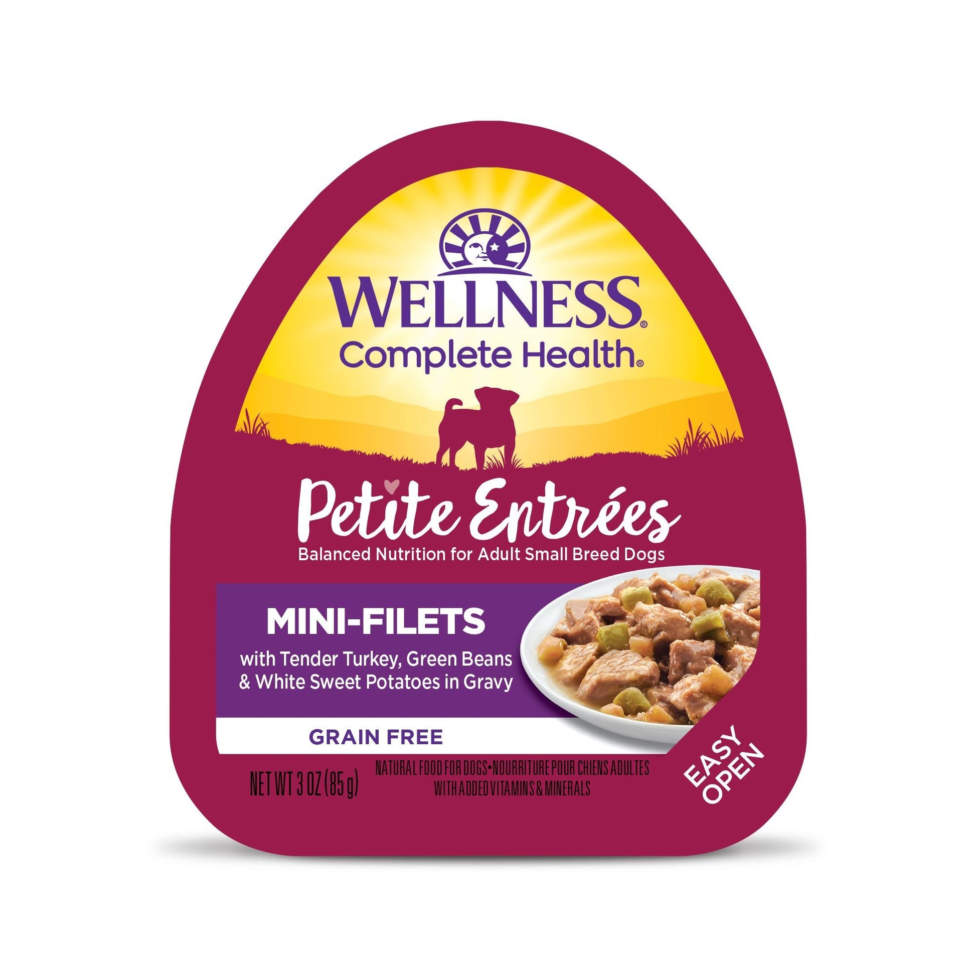 Wellness Petite Entrée - Mini-Filets Tender Turkey, Green Beans & White Sweet Potatoes in Gravy 85g Wet Dog Food