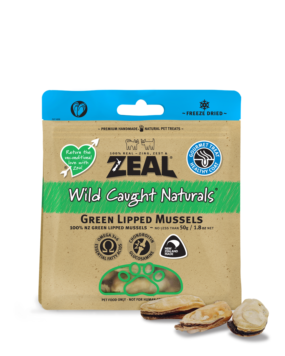 Zeal Free Range Naturals Green Lipped Mussels 50g Dog & Cat Treats