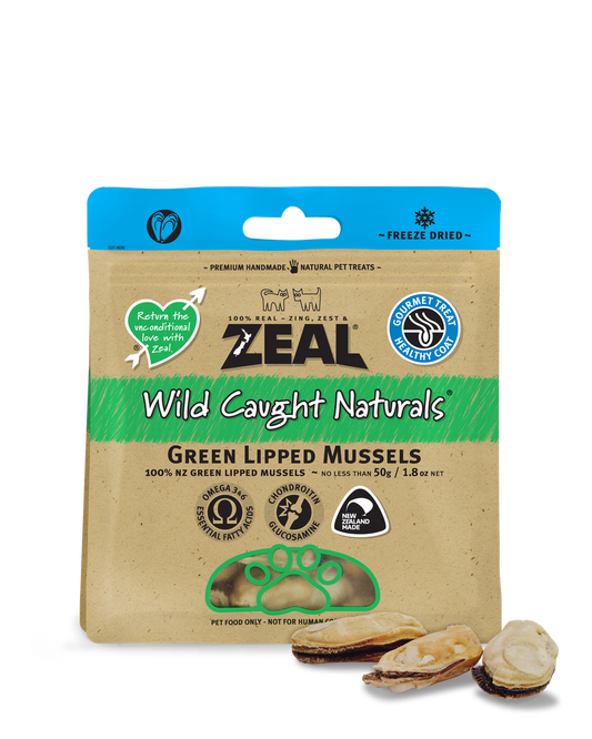 Zeal Free Range Naturals Green Lipped Mussels 50g Dog & Cat Treats