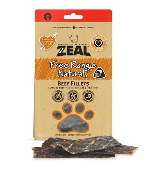 Zeal Free Range Natural Beef Fillet 125g Dog Treats