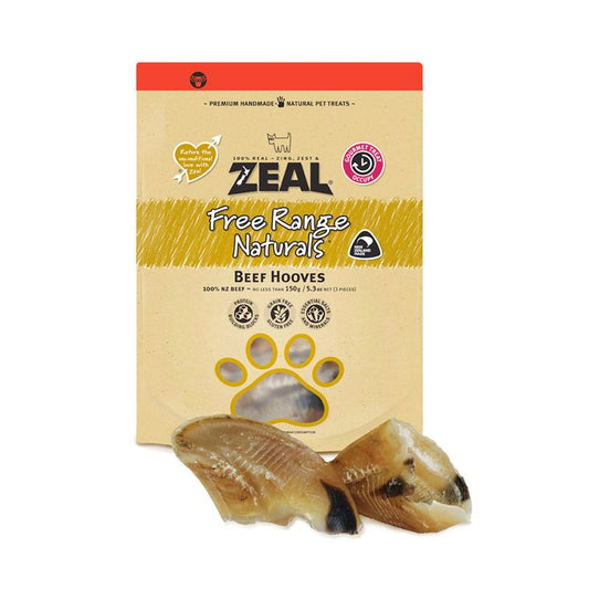 Zeal Free Range Natural Dried Beef Hooves 150g Dog Treats