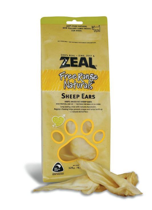 Zeal Free Range Natural Sheep Ears 125g Dog Treats