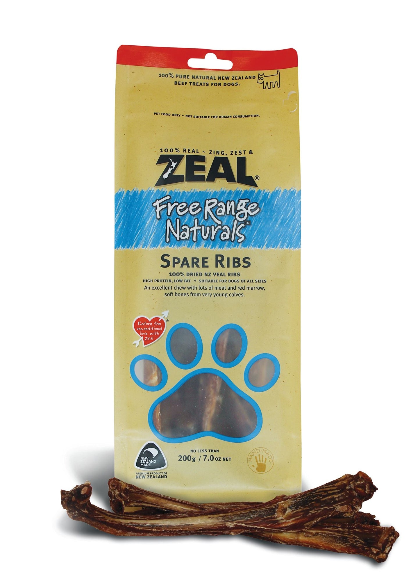 Zeal Free Range Natural Spare Ribs 200g Dog Treats