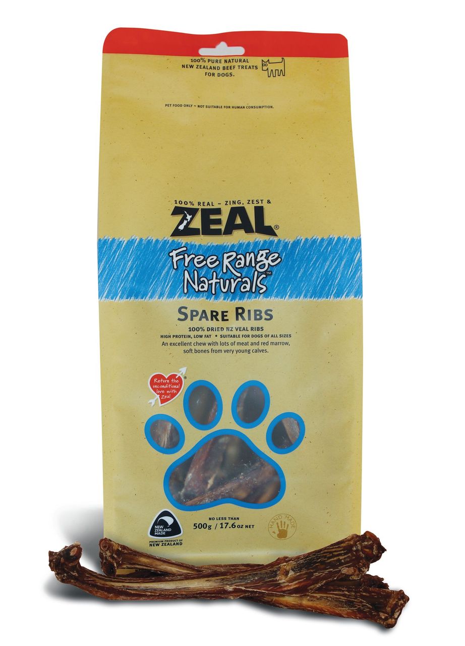 Zeal Free Range Natural Spare Ribs 500g Dog Treats