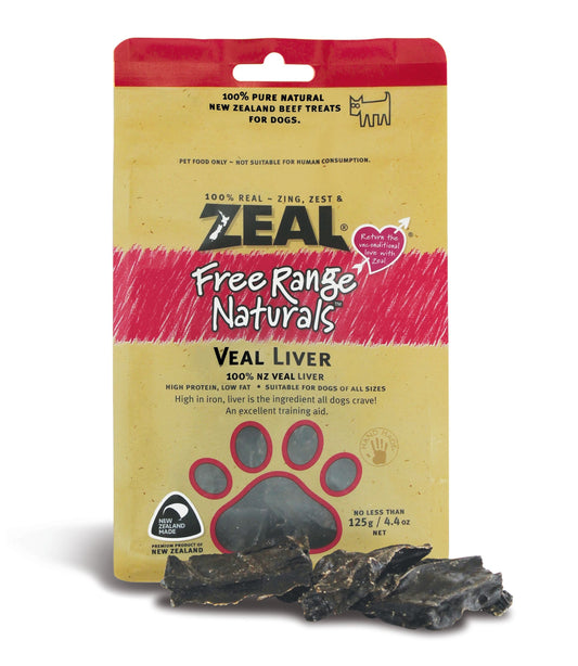 Zeal Free Range Natural Veal Liver 125g Dog Treats