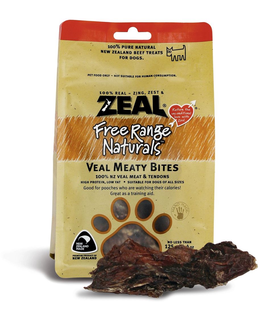 Zeal Free Range Natural Veal Meaty Bites 125g Dog Treats