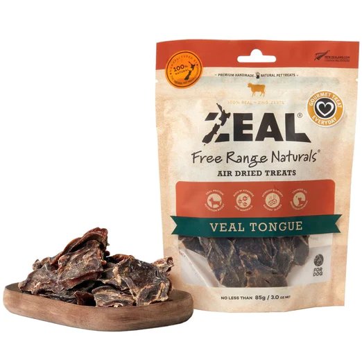 Zeal Free Range Natural Veal Tongue 85g Dog Treats