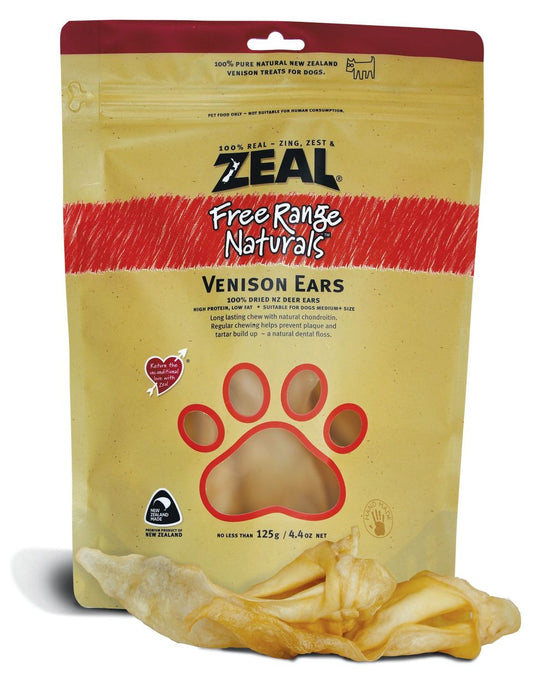 Zeal Free Range Natural Venison Ears 125g Dog Treats