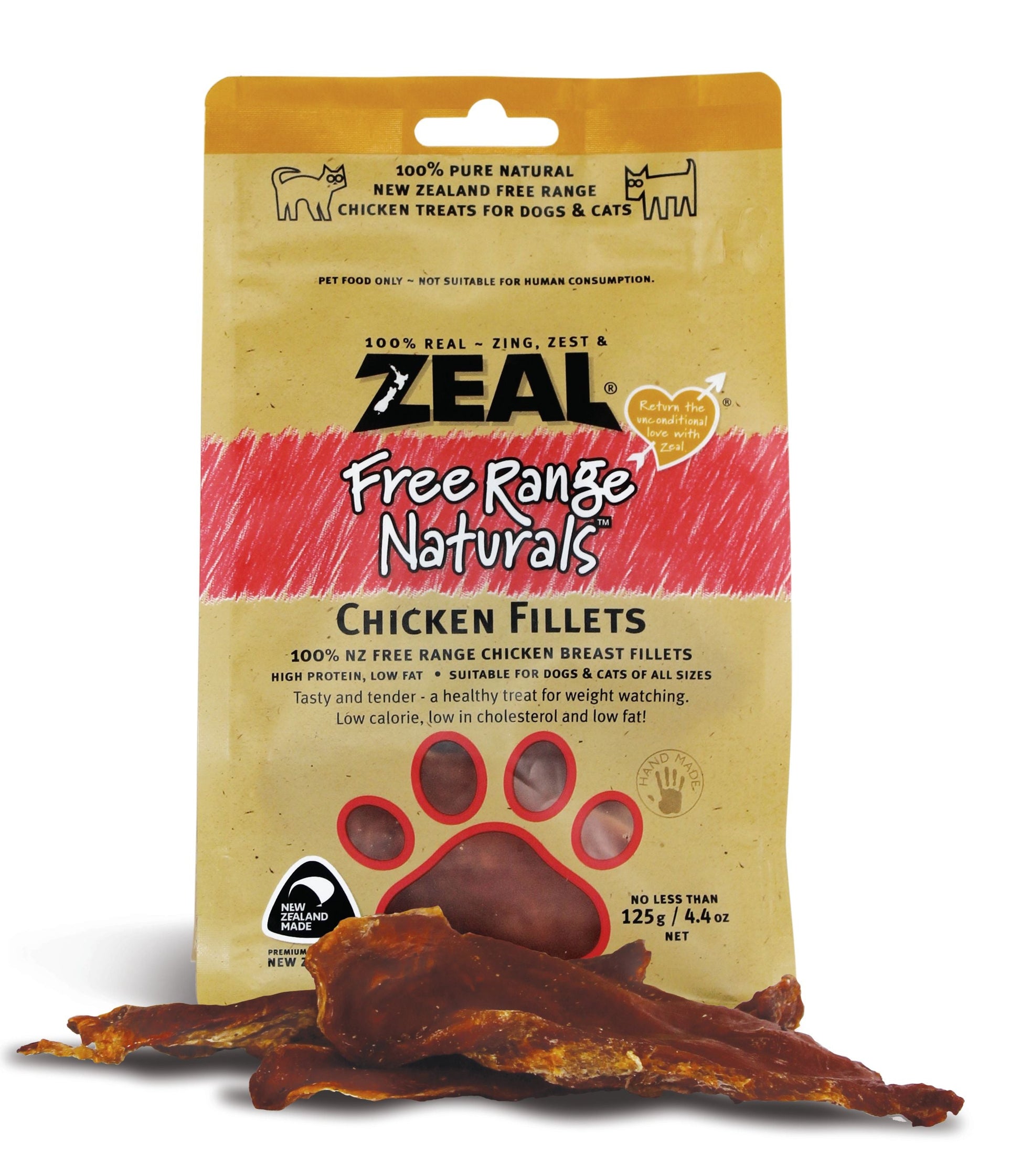 Zeal Free Range Naturals Chicken Fillets 125g Dog & Cat Treats