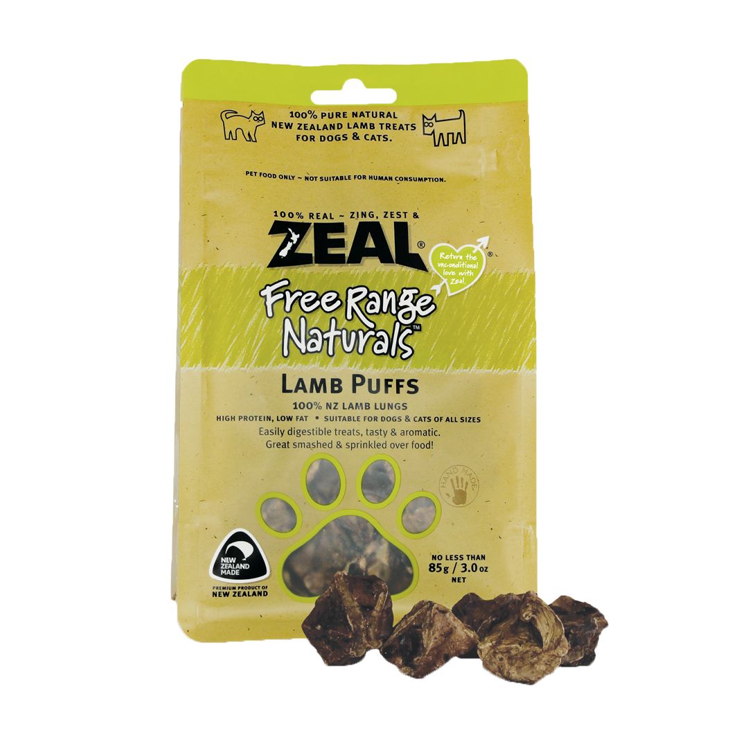 Zeal Free Range Naturals Lamb Puffs 85g Dog & Cat Treats