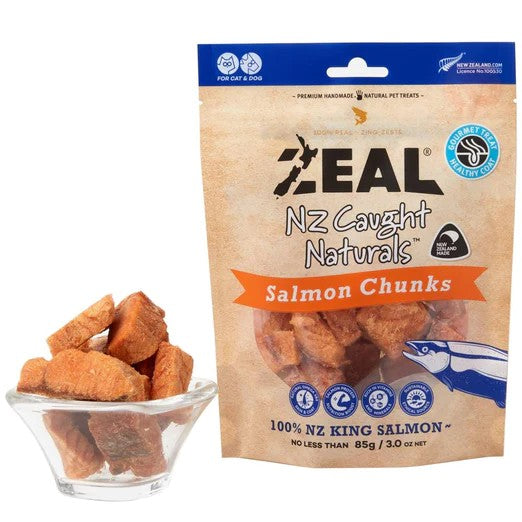 Zeal NZ Naturals Salmon Chunks 85g Dog & Cat Treats