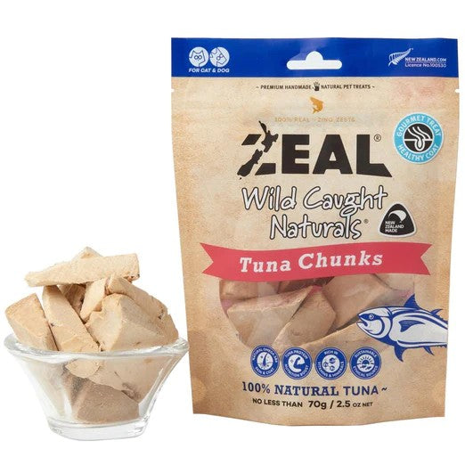 Zeal NZ Naturals Tuna Chunks 70g Dog & Cat Treats