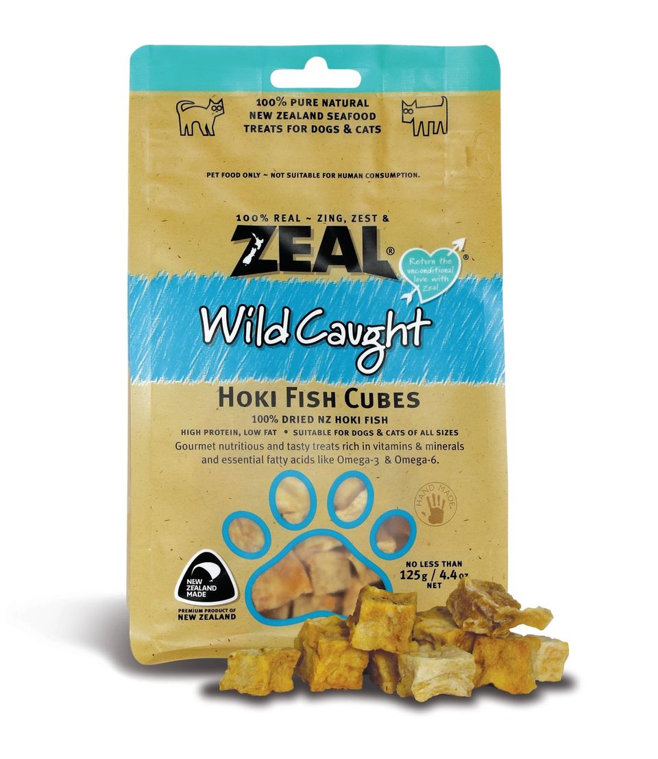 Zeal Wild Caught Hoki Fish Cubes 125g Dog & Cat Treats